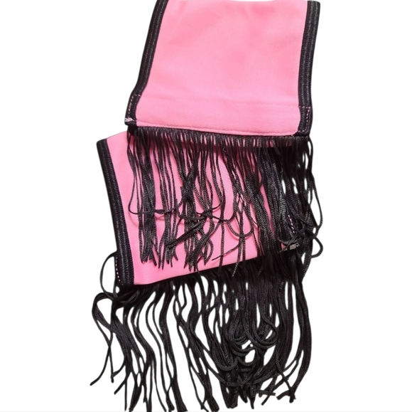 Sexy Sheriff Pink and Black Fringe Cowgirl Adult fun Cosplay Party Costume O/S - Picture 9 of 10